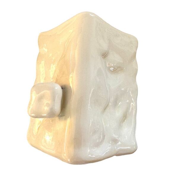 SCM Designs Snow Covered Ceramic Snowman Winter House Cookie Jar - Picture 6 of 10